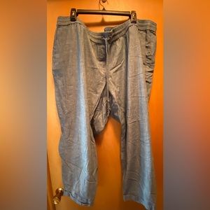 J. Crew Factory Light Blue Linen-Blend Relaxed Pants